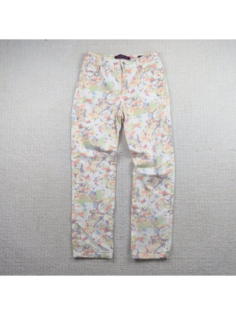 Gloria Vanderbilt Amanda Wom 6 Pastel Watercolor Floral AOP Artsy Boho Retro